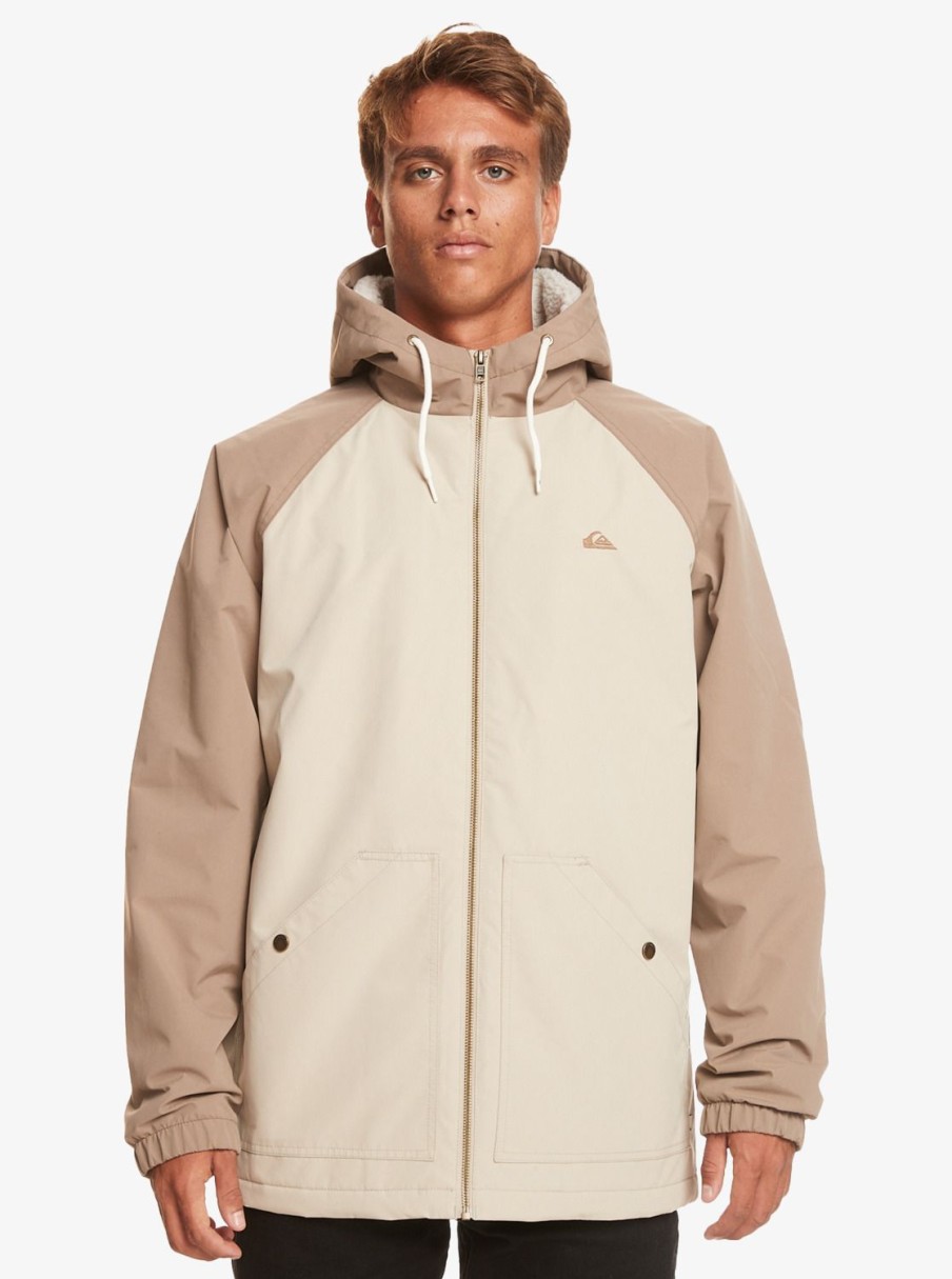 Homme Quiksilver Vestes & Manteaux | Final Call - Parka Resistante A L'Eau Pour Homme Plaza Taupe