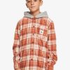 Garcon Quiksilver Chemises | Halidon - Chemise Manches Longues A Capuche Pour Garcon 8-16 Ans Baked Clay Halidaon Youth 233