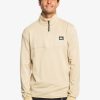 Homme Quiksilver Sweats & Pulls | Steep Point - Haut De Sous-Vetement Demi-Zip Pour Homme Pale Khaki