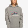 Garcon Quiksilver Sweats | Big Logo - Sweat A Capuche De Snow Technique Pour Garcon 8-16 Ans Heather Grey