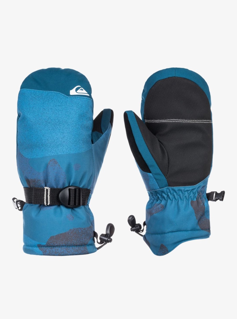 Garcon Quiksilver Accessoires | Mission - Gants De Snow/Ski Pour Garcon Spray Camo Majolica Blue