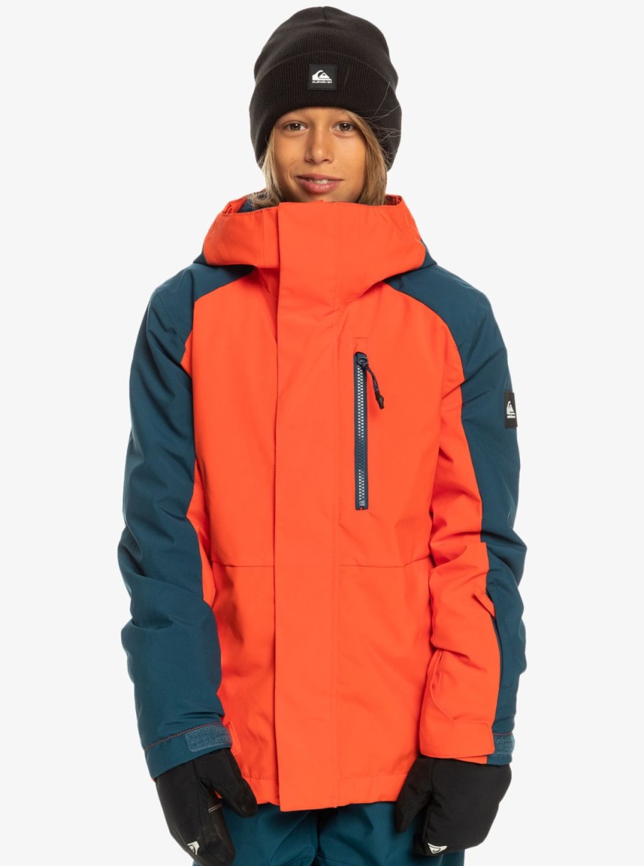 Garcon Quiksilver Accessoires | Mission Block - Veste De Snow Technique Pour Garcon 4-16 Grenadine