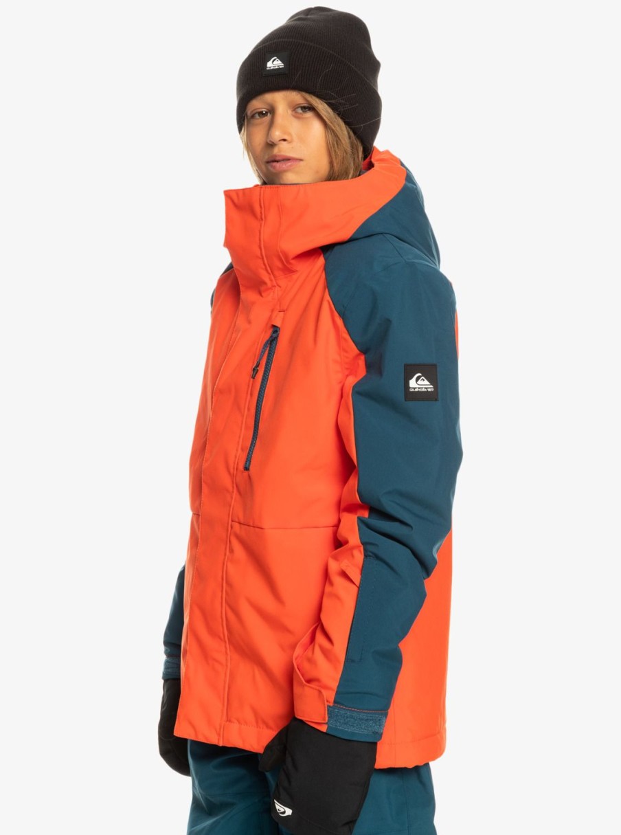 Garcon Quiksilver Accessoires | Mission Block - Veste De Snow Technique Pour Garcon 4-16 Grenadine