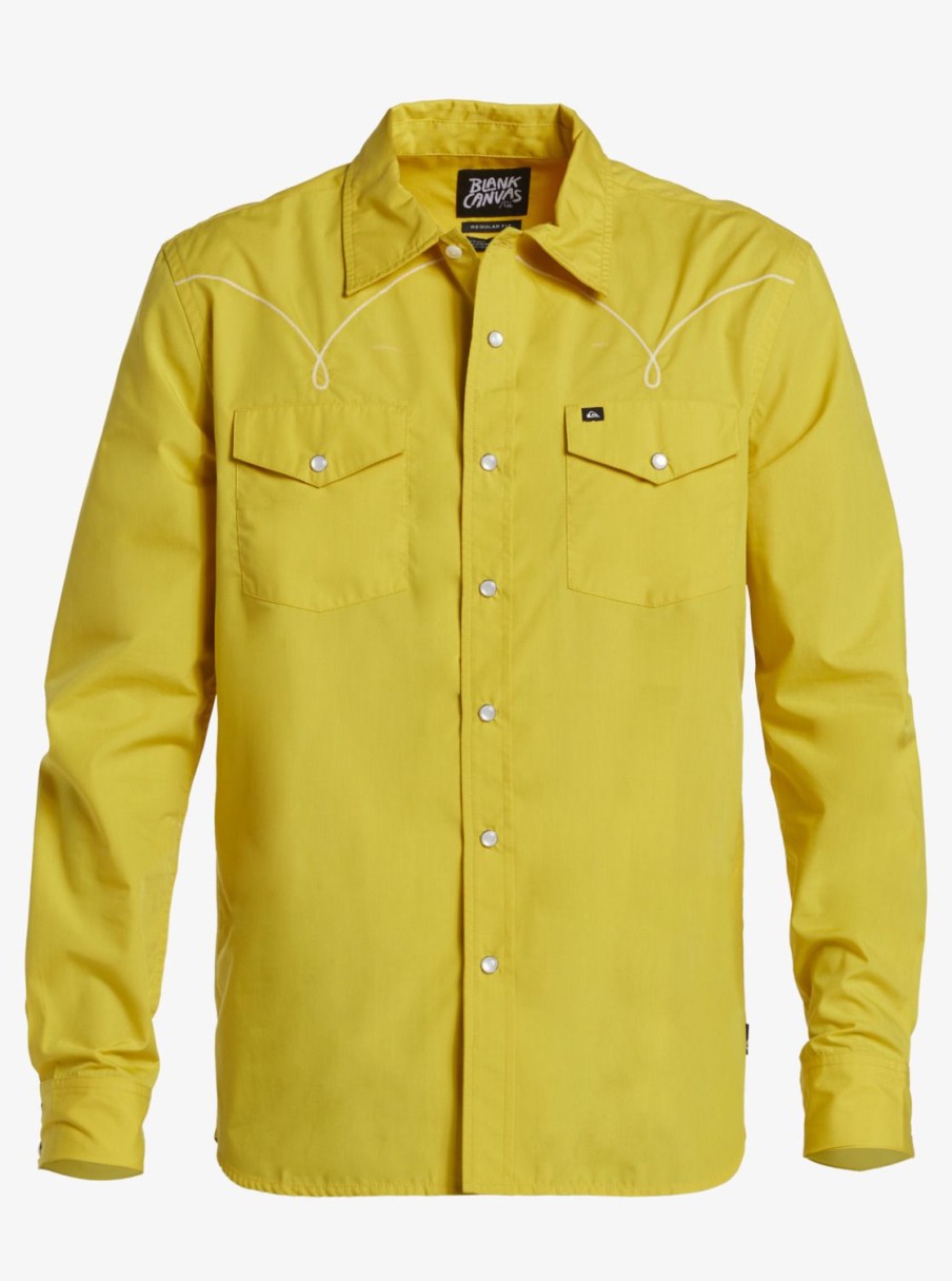 Homme Quiksilver Chemises | Andy Y Andy - Chemise Cowboy Pour Homme Oil Yellow