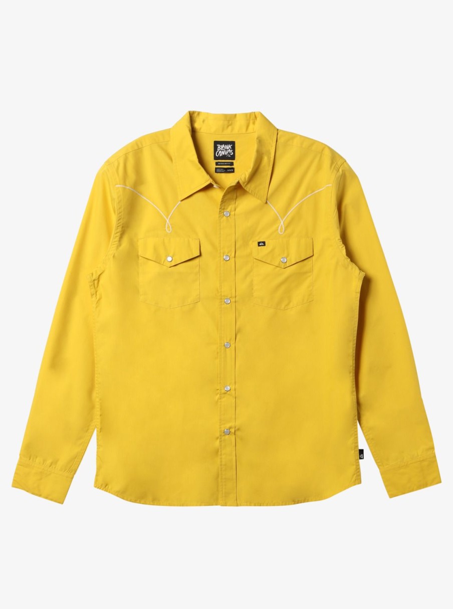 Homme Quiksilver Chemises | Andy Y Andy - Chemise Cowboy Pour Homme Oil Yellow