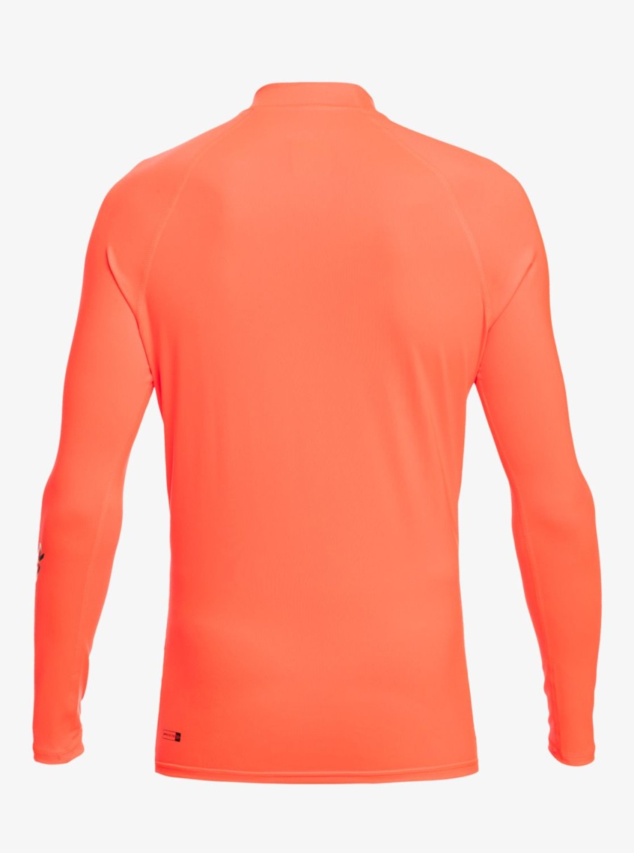 Homme Quiksilver Lycras & Surf-Tees | All Time - Lycra Manches Longues Upf 50 Pour Homme Fiery Coral