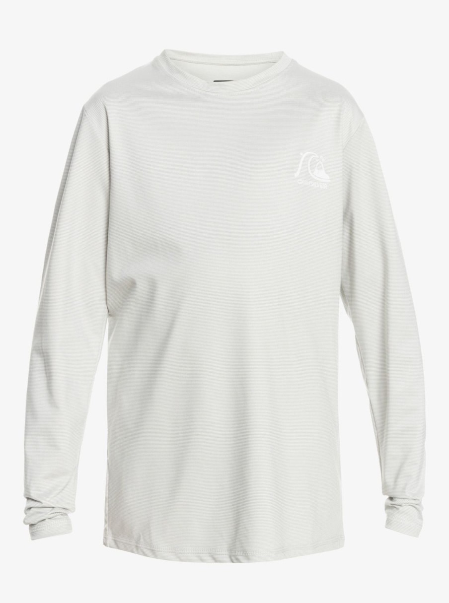 Garcon Quiksilver Lycras & Surf Tees | Heritage Heather - Surf-Tee Manches Longues Upf 50 Pour Garcon 8-16 Ans Gray Violet Heather