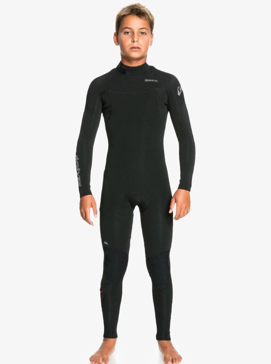 Garcon Quiksilver Combinaisons De Surf | 4/3Mm Everyday Sessions - Haut En Neoprene Back Zip Pour Garcon Black