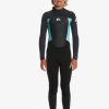 Garcon Quiksilver Combinaisons De Surf | 4/3Mm Prologue - Back Zip Wetsuit For Boys Black/Jet Black/Angel Blue