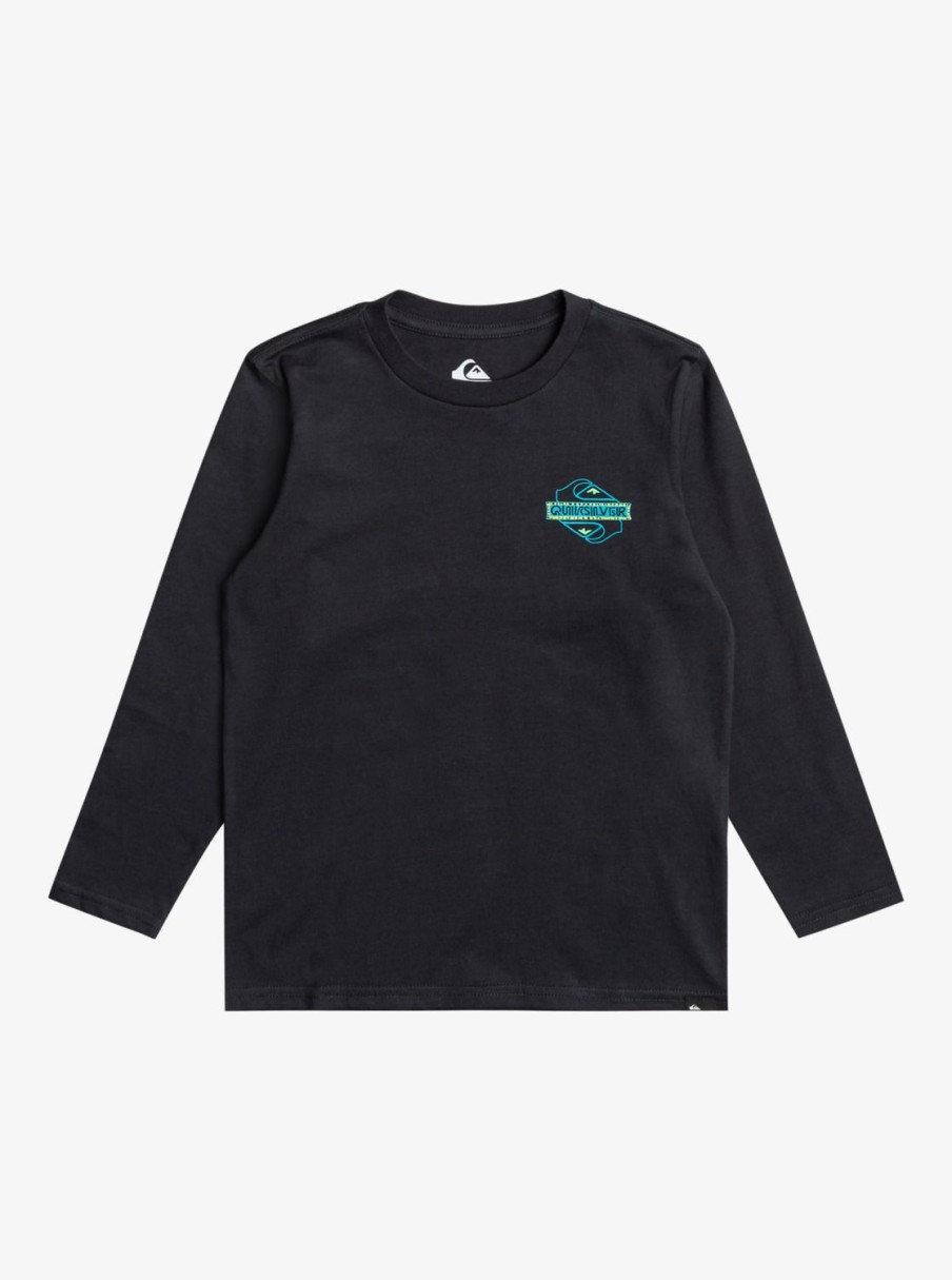 Garcon Quiksilver T-Shirts | Rising Water - T-Shirt Manches Longues Pour Garcon 8-16 Black