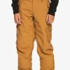 Garcon Quiksilver Accessoires | Porter - Pantalon De Snow Pour Garcon 8-16 Ans Bone Brown