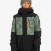 Garcon Quiksilver Accessoires | Mission - Veste De Snow Technique Pour Garcon Spray Camo Laurel Wreath