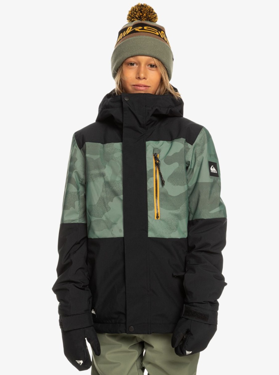 Garcon Quiksilver Accessoires | Mission - Veste De Snow Technique Pour Garcon Spray Camo Laurel Wreath