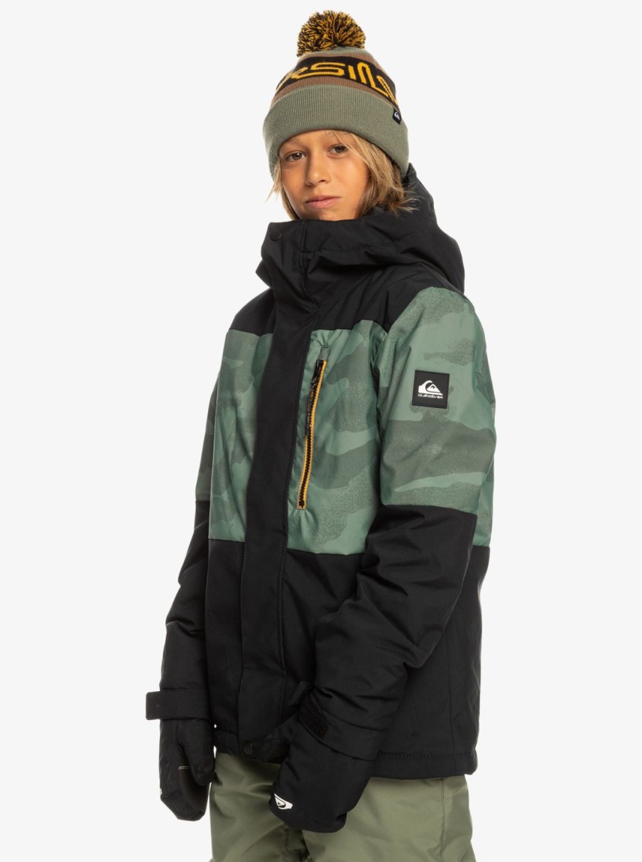 Garcon Quiksilver Accessoires | Mission - Veste De Snow Technique Pour Garcon Spray Camo Laurel Wreath