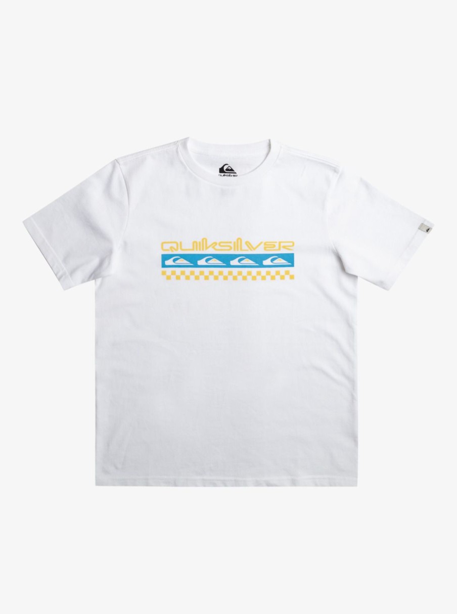 Garcon Quiksilver T-Shirts | Omni Check Turn - T-Shirt Pour Garcon 8-16 Ans White