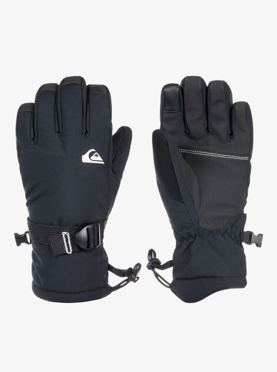 Garcon Quiksilver Accessoires | Mission - Moufles De Snow/Ski Pour Garcon 8-16 True Black