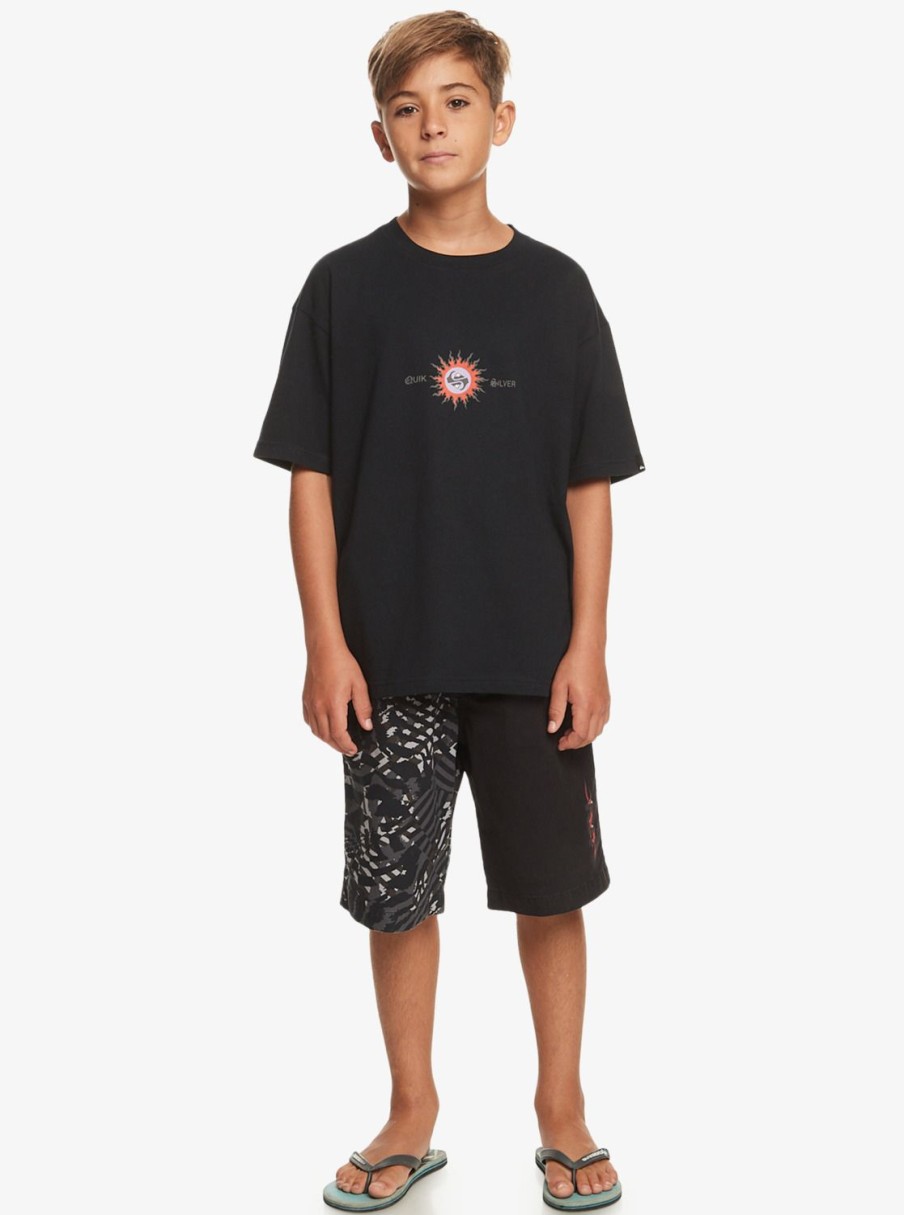 Garcon Quiksilver T-Shirts | Burn Out - T-Shirt Pour Garcon 10-16 Black