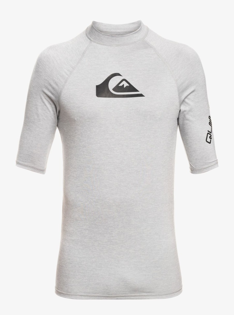 Homme Quiksilver Lycras & Surf-Tees | All Time - Lycra Manches Courtes Upf 50 Pour Homme Sleet Heather