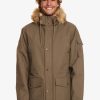 Homme Quiksilver Vestes & Manteaux | Long Trip - Parka Resistante A L'Eau Pour Homme Major Brown