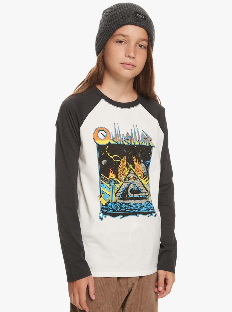 Garcon Quiksilver T-Shirts | Qs Rockin - T-Shirt Manches Longues Pour Garcon 8-16 Snow White