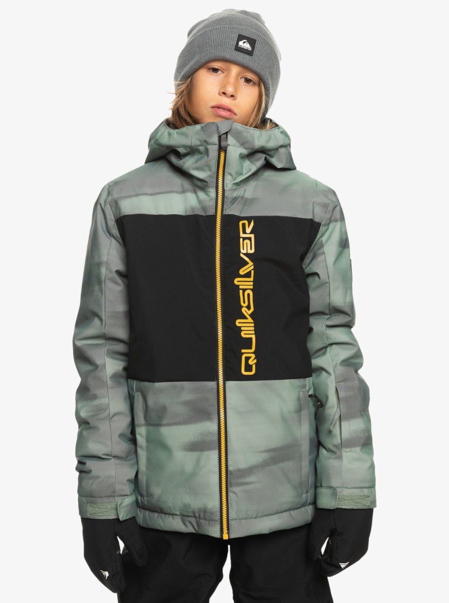 Garcon Quiksilver Accessoires | Side Hit - Veste De Snow Technique Pour Garcon 4-16 Break Off Laurel Wreath