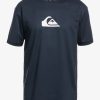 Homme Quiksilver Lycras & Surf-Tees | Solid Streak - Surf Tee Manches Courtes Upf 50 Pour Homme Navy Blazer