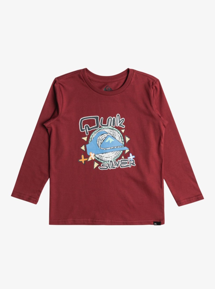 Garcon Quiksilver T-Shirts | Vintage Feel - T-Shirt Manches Longues Pour Garcon 8-16 Tibetan Red