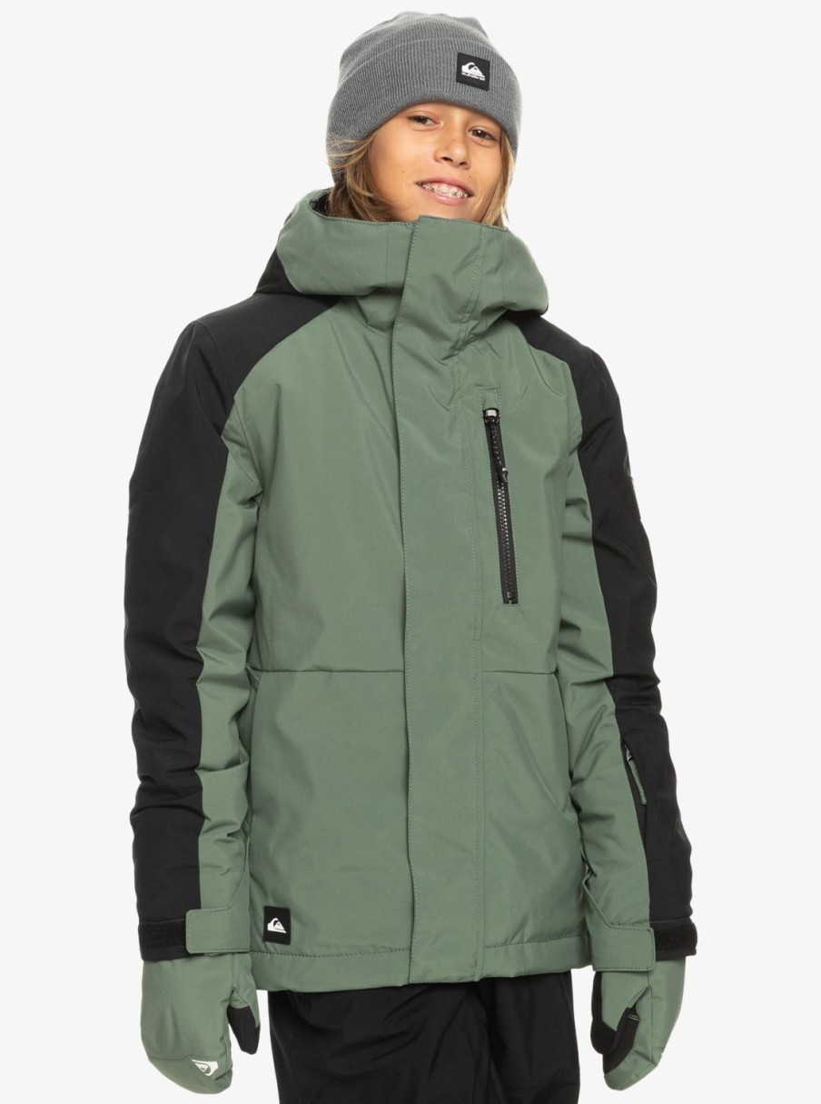 Garcon Quiksilver Accessoires | Mission Block - Veste De Snow Technique Pour Garcon 4-16 Laurel Wreath