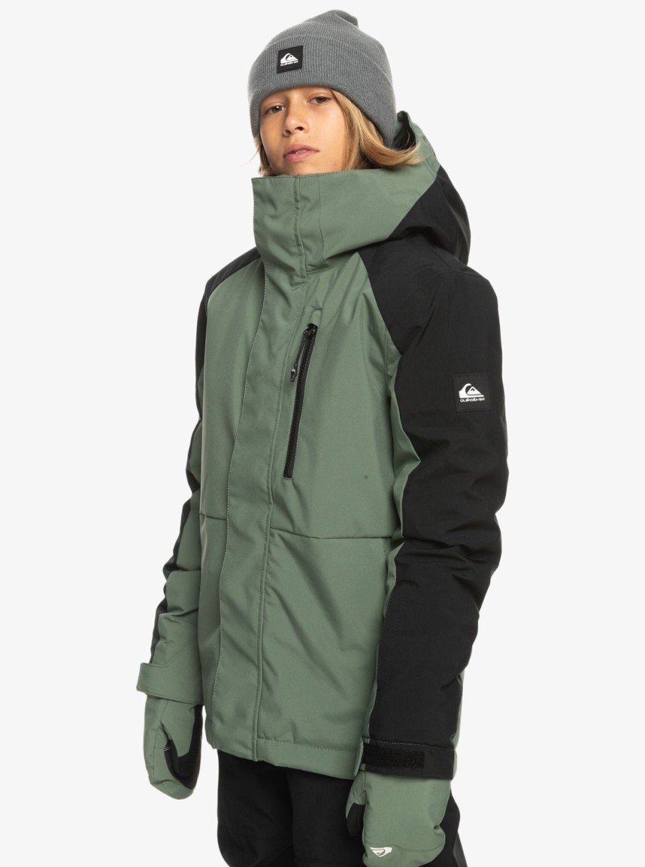 Garcon Quiksilver Accessoires | Mission Block - Veste De Snow Technique Pour Garcon 4-16 Laurel Wreath