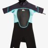 Garcon Quiksilver Combinaisons De Surf | 2/2Mm Prologue - Springsuit Manches Courtes Back Zip Pour Garcon 2-7 Black/Jet Black/Angel Blue