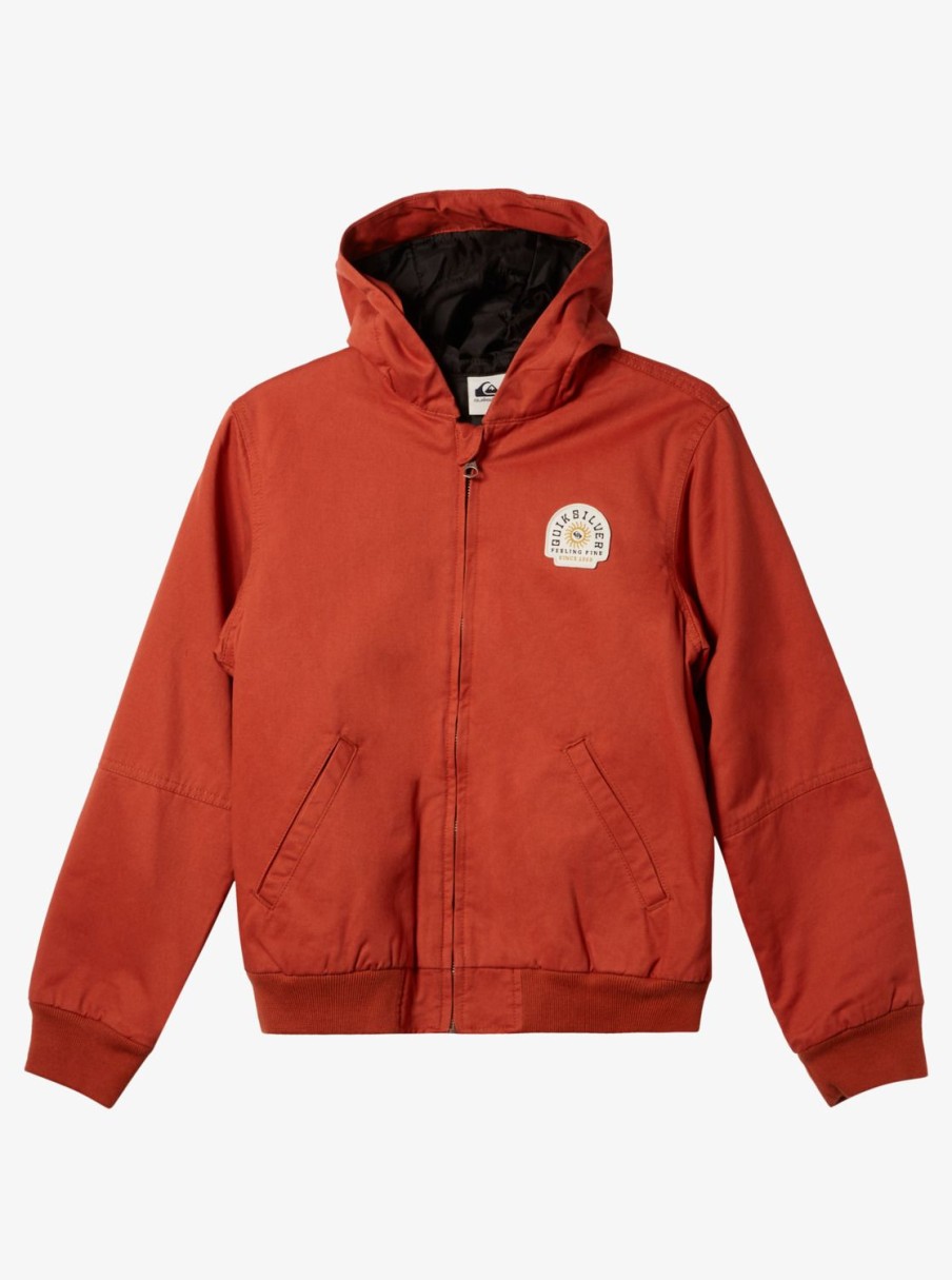 Garcon Quiksilver Vestes & Manteaux | Lets Go To School - Veste A Capuche Pour Garcon 8-16 Baked Clay