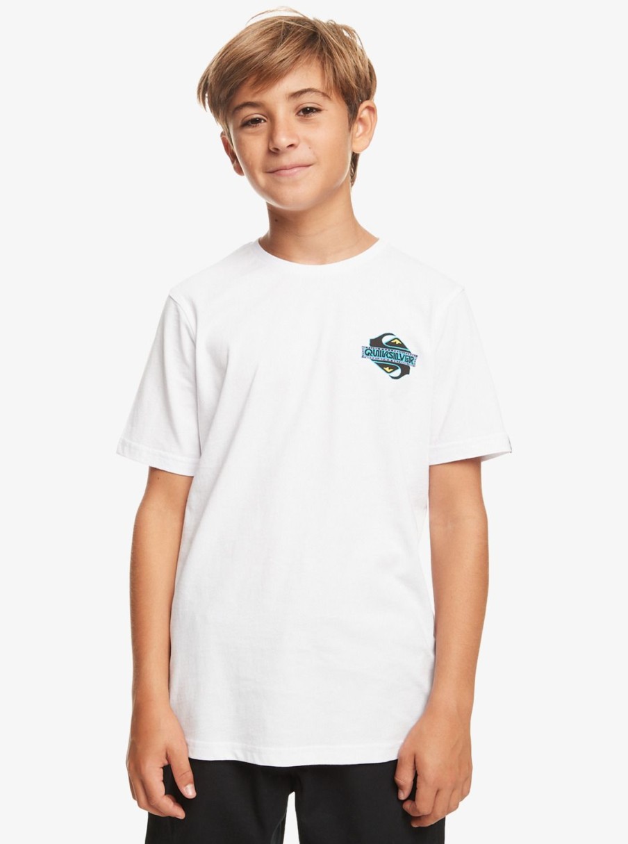 Garcon Quiksilver T-Shirts | Rising Water - T-Shirt Pour Garcon 8-16 White