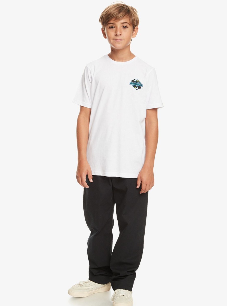 Garcon Quiksilver T-Shirts | Rising Water - T-Shirt Pour Garcon 8-16 White