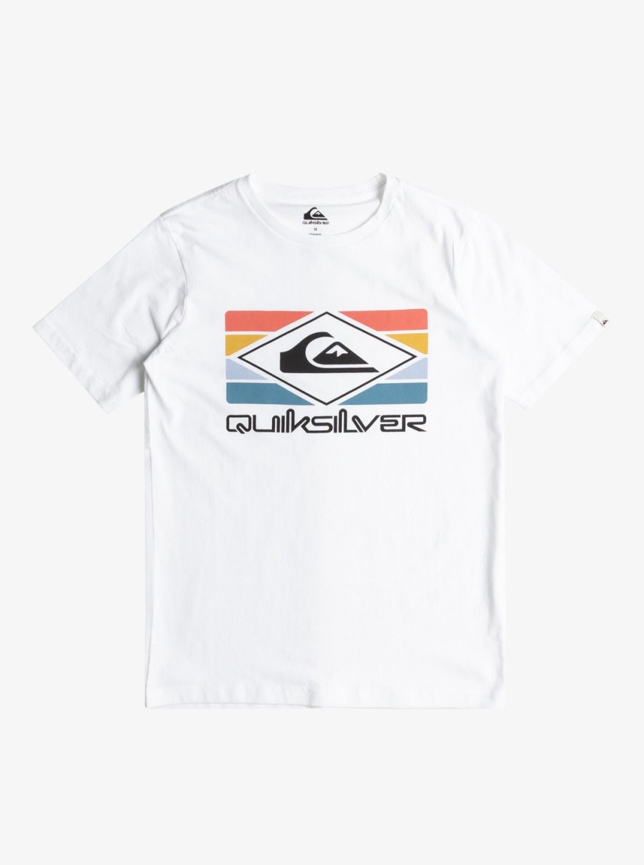 Garcon Quiksilver T-Shirts | Qs Rainbow - T-Shirt Pour Garcon 8-16 White