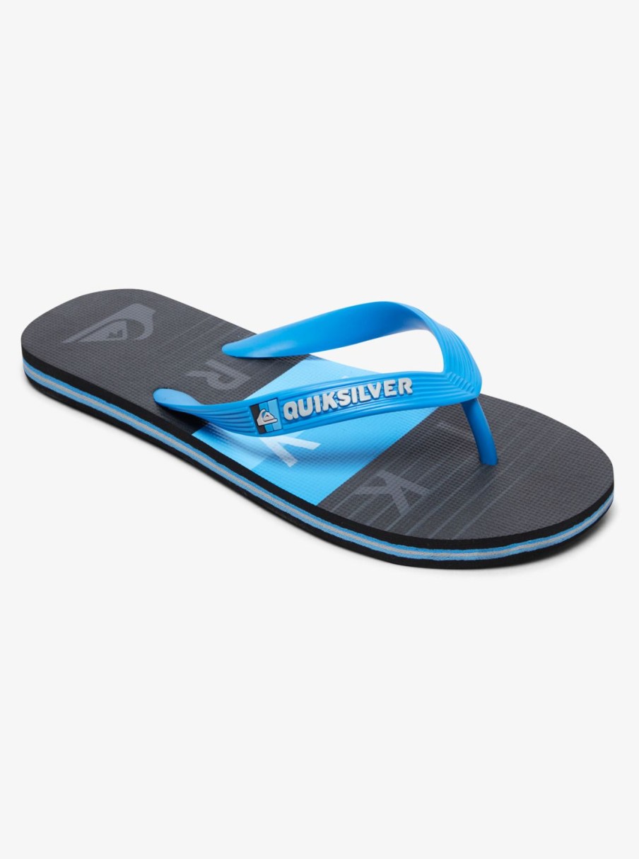 Garcon Quiksilver Tongs | Molokai Word Block - Tongs Pour Garcon Blue/Black/Blue