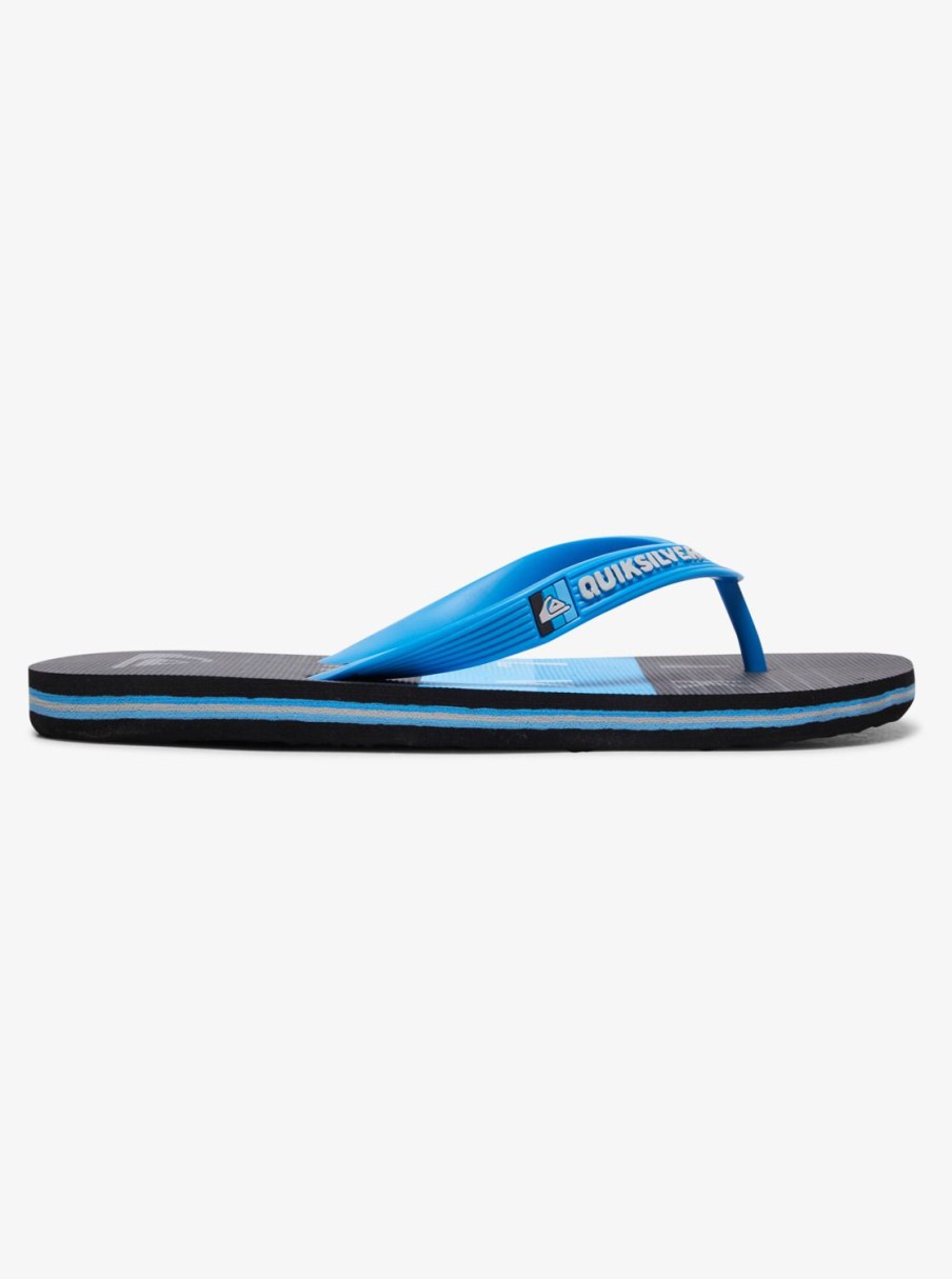 Garcon Quiksilver Tongs | Molokai Word Block - Tongs Pour Garcon Blue/Black/Blue