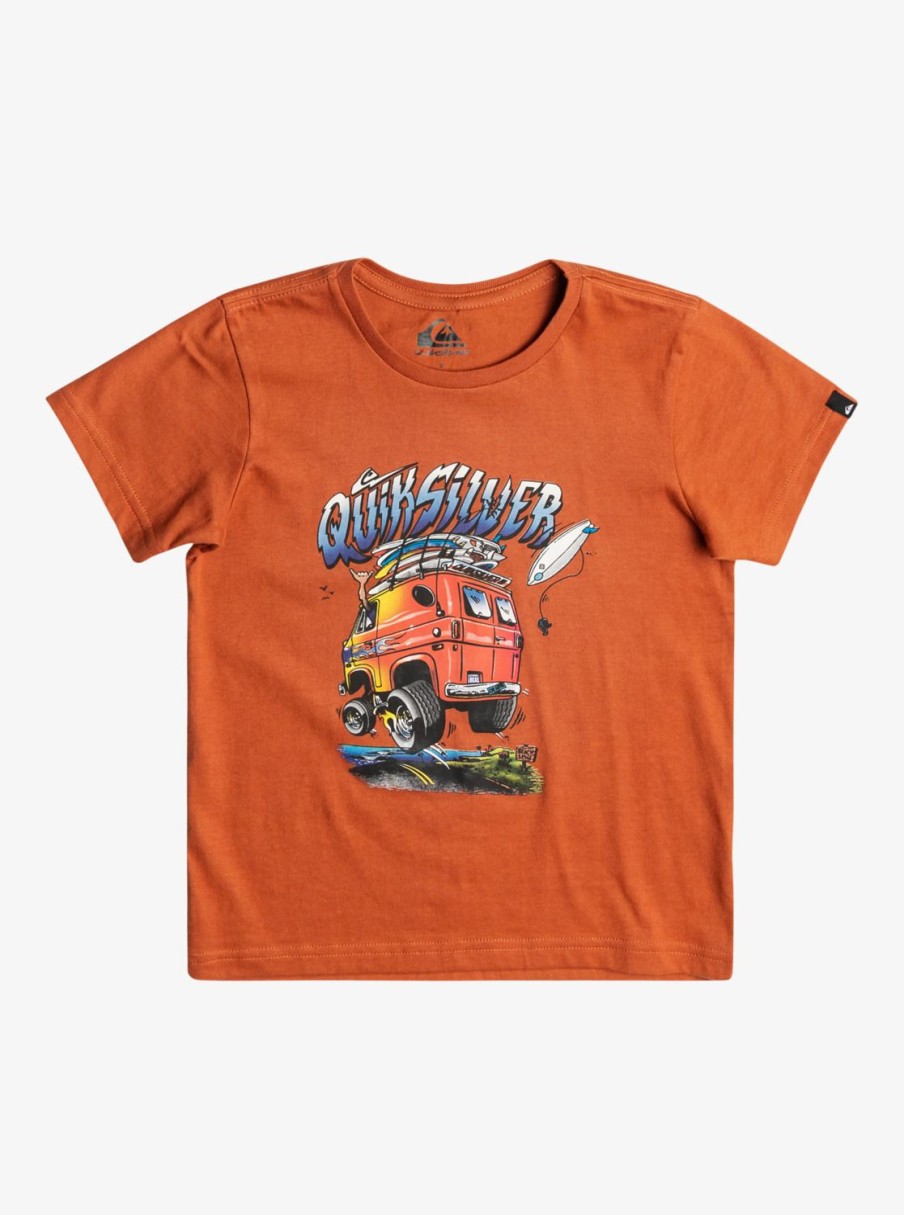 Garcon Quiksilver T-Shirts | Beach Vannin - T-Shirt Pour Garcon 8-16 Baked Clay