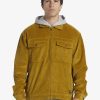 Homme Quiksilver Vestes & Manteaux | Kinfauns - Veste En Velours Cotele Pour Homme Ecru Olive