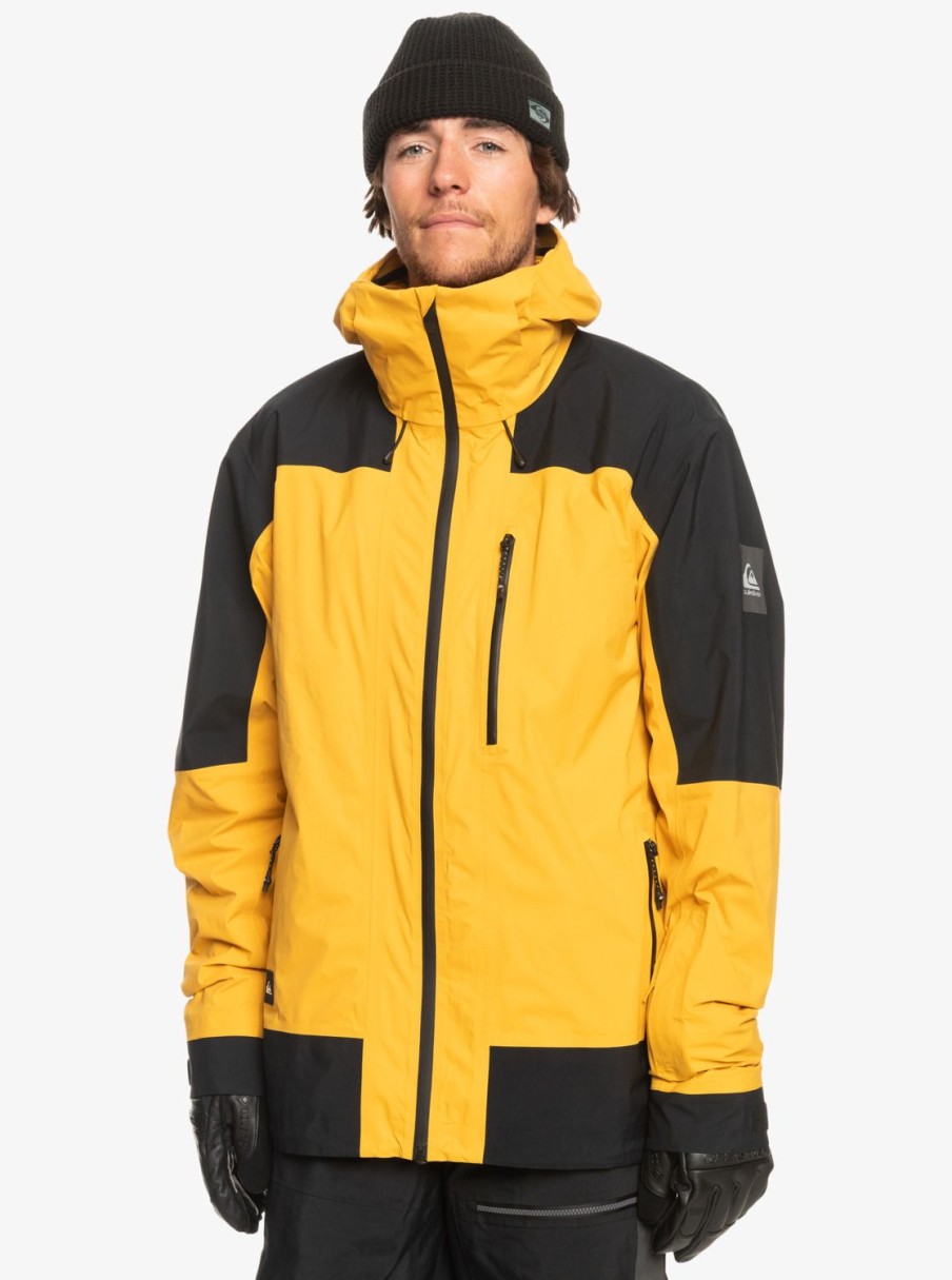 Homme Quiksilver Vestes De Snow | Ultralight Gore-Tex® - Veste De Snow Technique Pour Homme Mineral Yellow