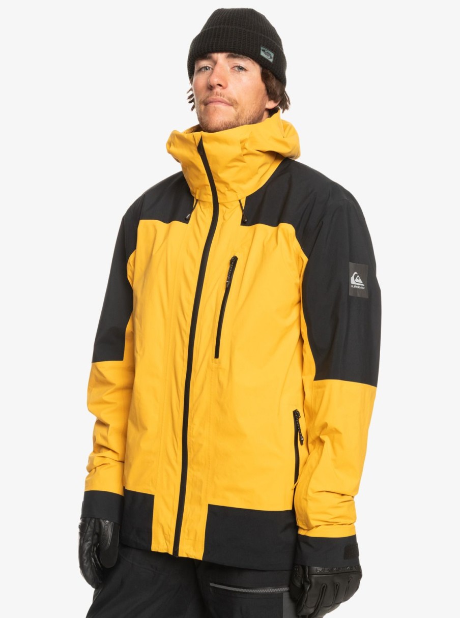 Homme Quiksilver Vestes De Snow | Ultralight Gore-Tex® - Veste De Snow Technique Pour Homme Mineral Yellow