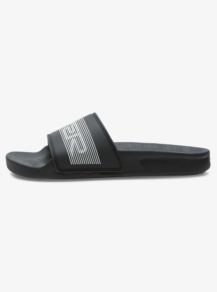 Garcon Quiksilver Tongs | Rivi Wordmark - Sandales Pour Garcon Black 2