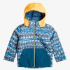 Garcon Quiksilver Accessoires | Little Mission - Veste De Snow Pour Garcon 2-7 Snow Pyramid Majolica Blue