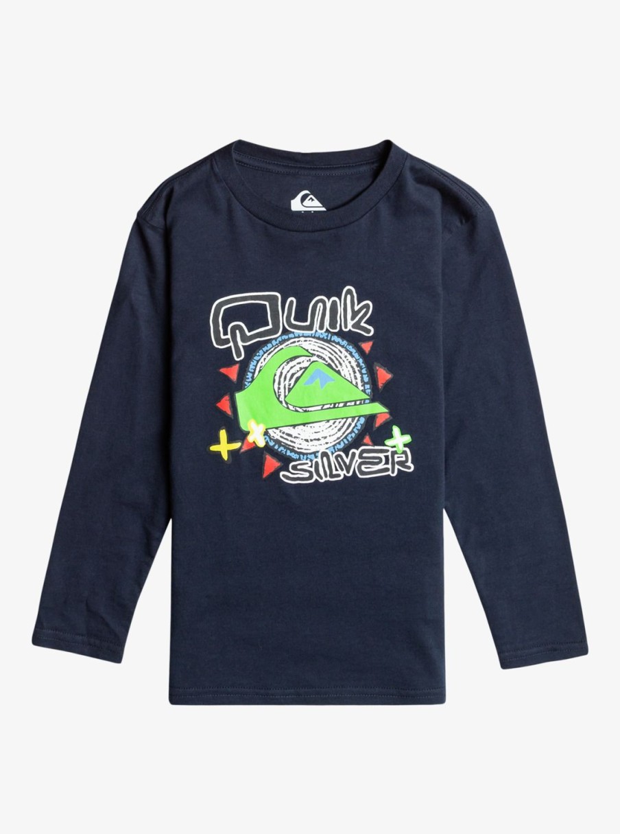 Garcon Quiksilver T-Shirts | Vintage Feel - T-Shirt Manches Longues Pour Garcon 8-16 Navy Blazer