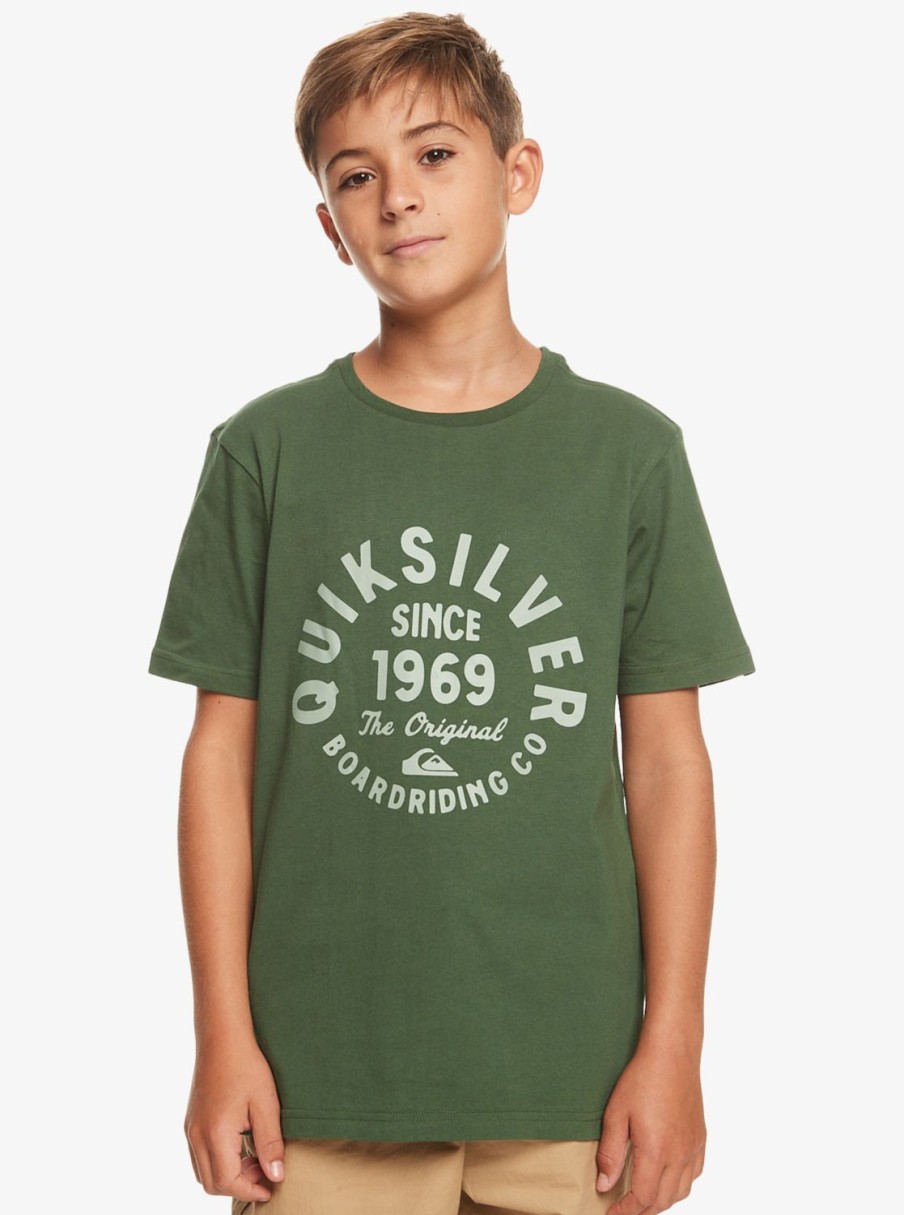 Garcon Quiksilver T-Shirts | Circled Script - T-Shirt Pour Garcon 8-16 Greener Pastures