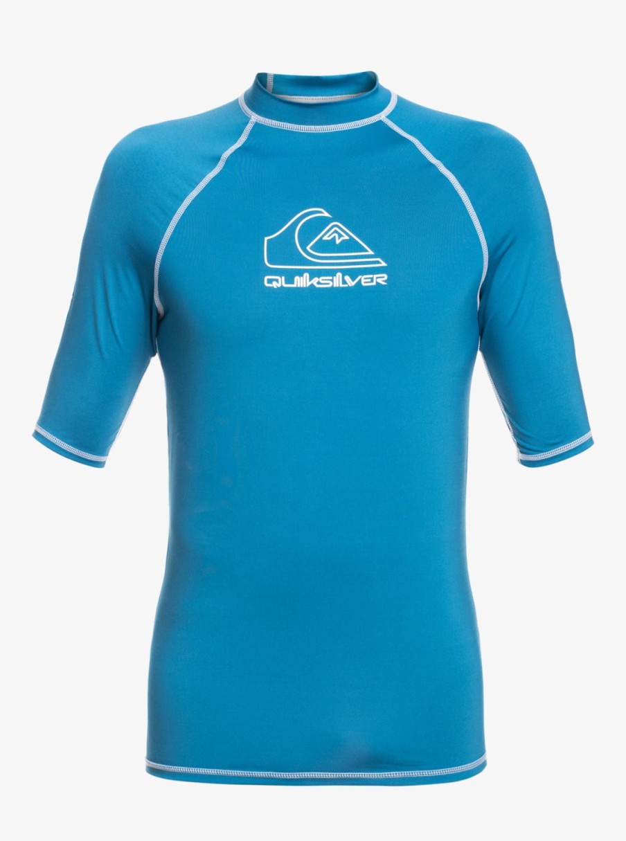 Homme Quiksilver Lycras & Surf-Tees | On Tour - Lycra Manches Courtes Upf 50 Pour Homme Vallarta Blue