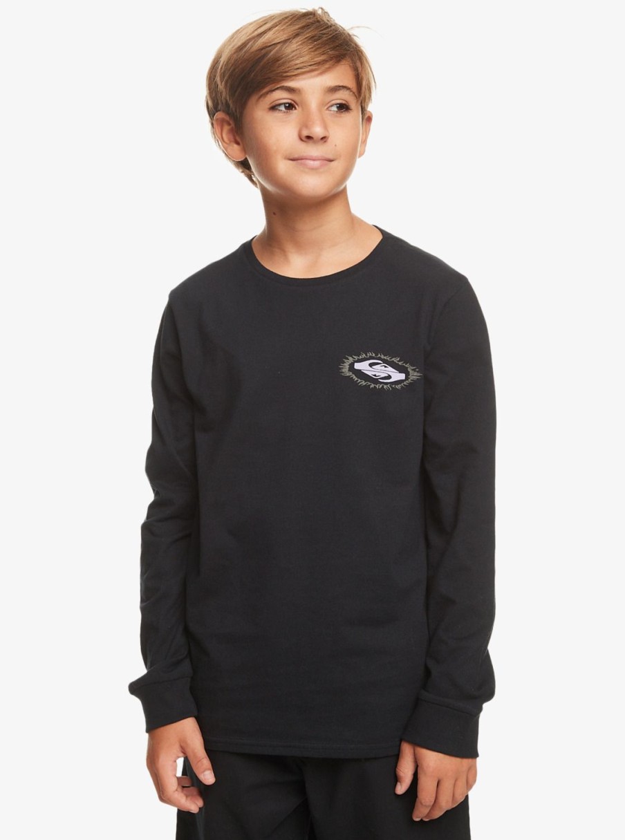 Garcon Quiksilver T-Shirts | Visions - T-Shirt Manches Longues Pour Garcon 10-16 Black