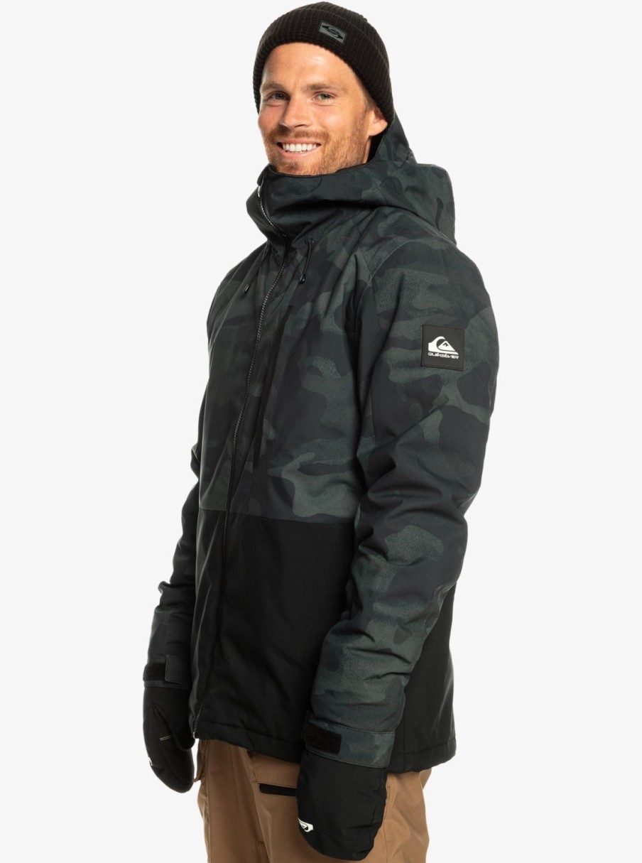 Homme Quiksilver Vestes De Snow | Mission - Veste De Snow Technique Pour Homme Spray Camo True Black