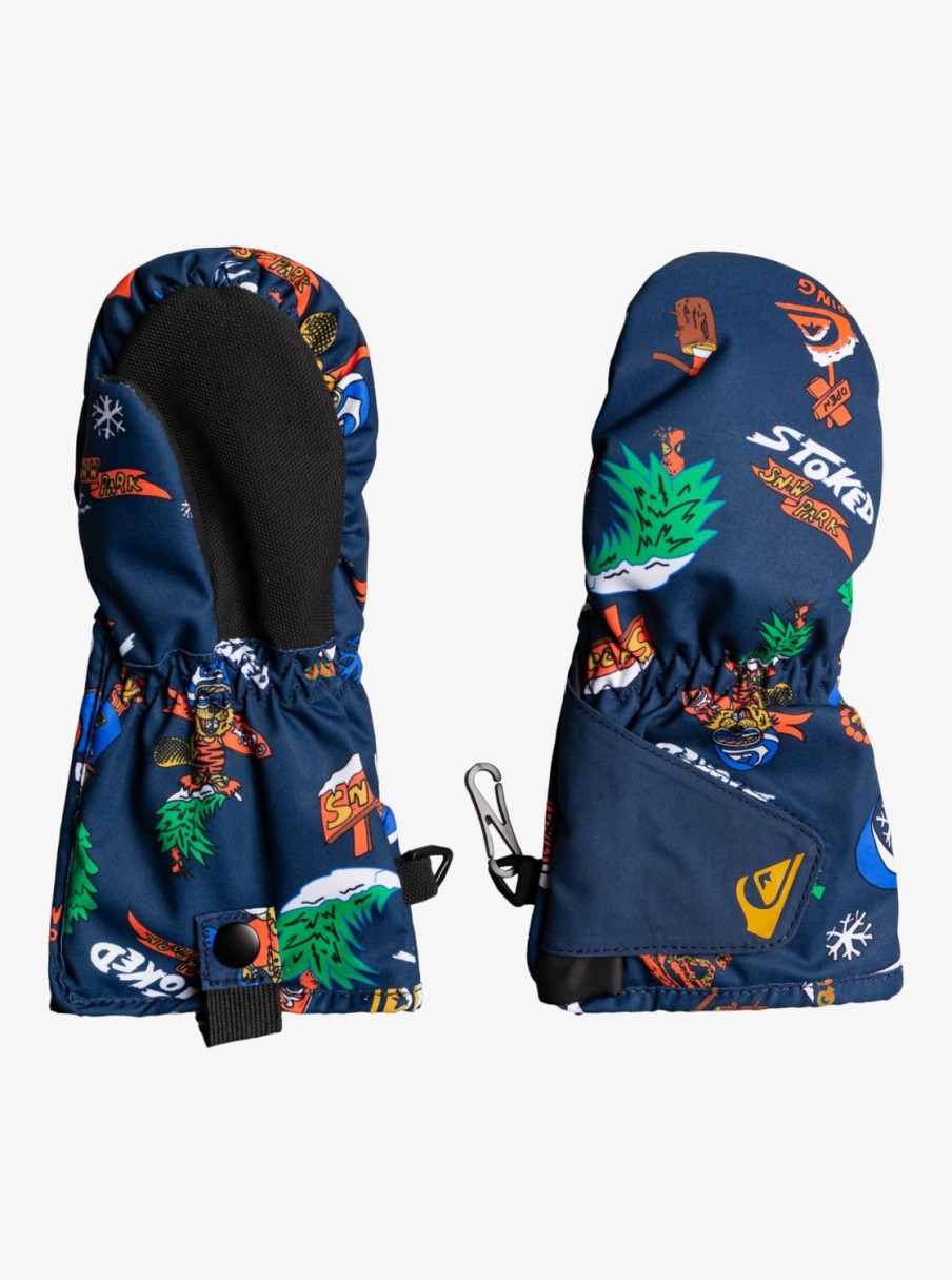 Garcon Quiksilver Accessoires | Indie - Moufles De Snow/Ski Pour Garcon 2-7 Insignia Blue Snow Aloha