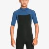 Garcon Quiksilver Combinaisons De Surf | 2/2Mm Everyday Sessions - Springsuit Back Zip Pour Garcon Black/Insignia