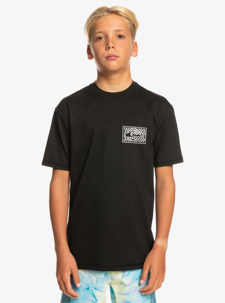 Garcon Quiksilver Lycras & Surf Tees | Mix Session - T-Shirt De Surf A Manches Courtes Pour Garcon 8-16 Ans Black